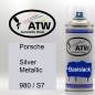 Preview: Porsche, Silver Metallic, 980 / S7: 400ml Sprühdose, von ATW Autoteile West.